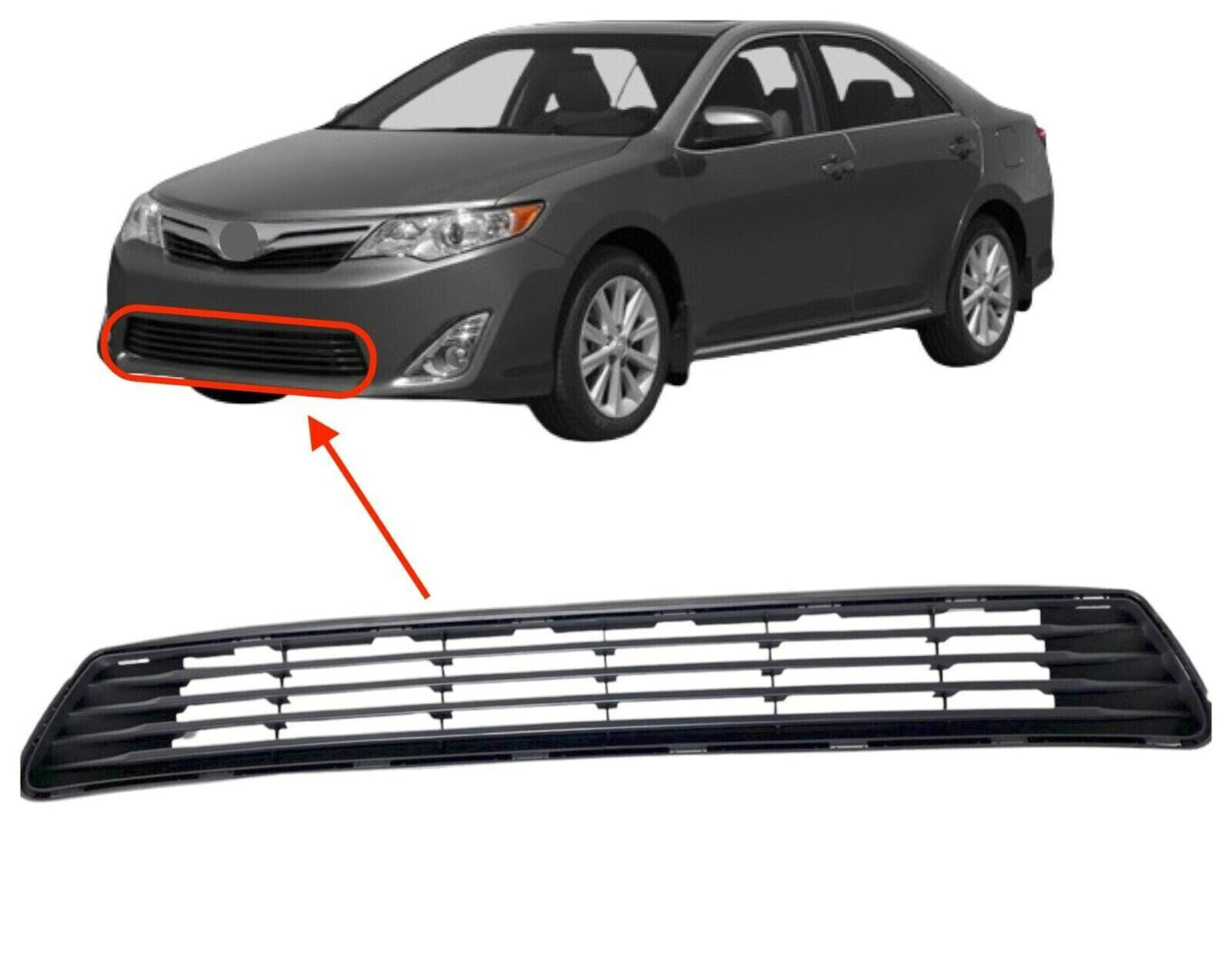 FRONT BUMPER LOWER GRILLE BLACK NEW FIT 2012 2014 For Toyota CAMRY L/LE/XLE